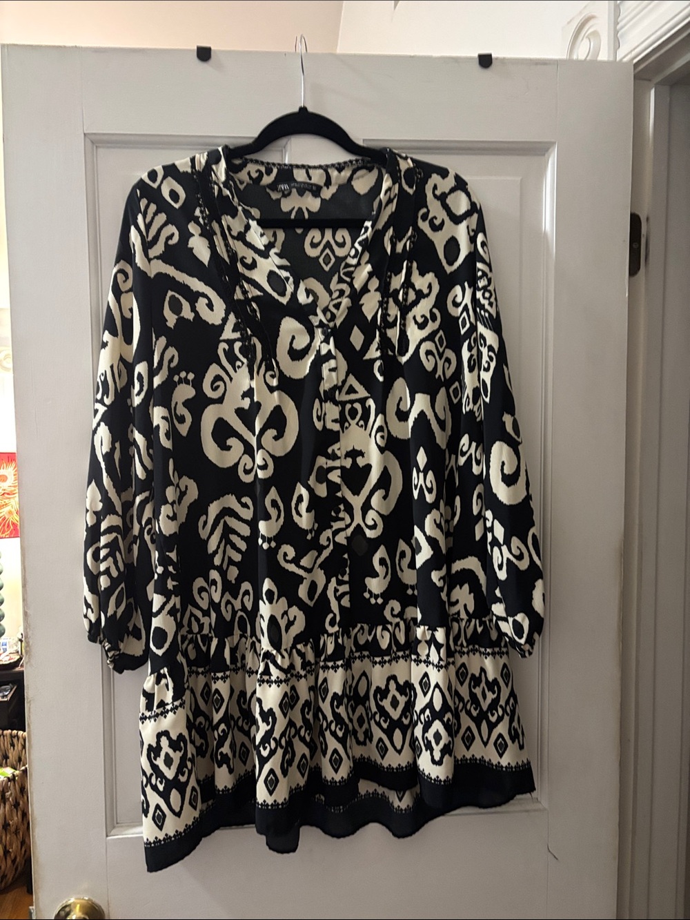 Zara Black and White Patterned Tunic